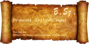 Brassai Szilvánusz névjegykártya